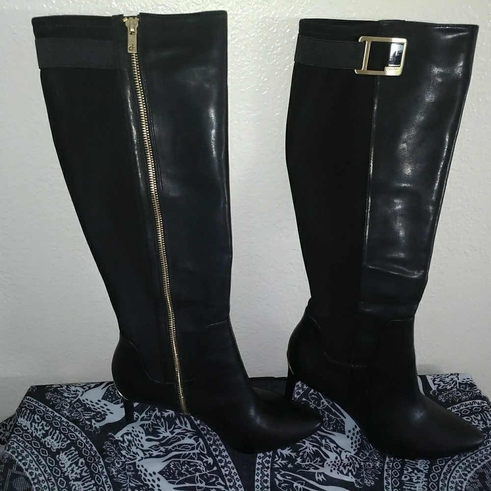 Calvin Klein Jaidia Black Boots, Size 9.5